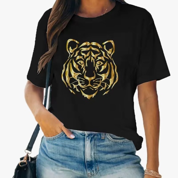 NEW Gold Tiger T-Shirt - Picture 1 of 4